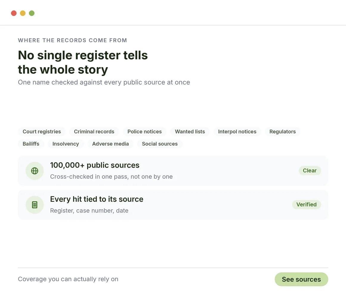 Get records from a variety of public sources