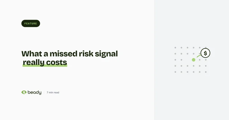 Cover illustration for the article “The true cost of a missed risk signal: building an honest ROI model for risk intelligence”