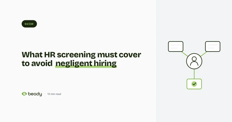 Cover illustration for the article “What HR Screening Needs to Cover to Avoid Negligent Hiring Risk”
