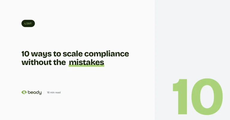 Cover illustration for the article “Top 10 ways to scale compliance with AI (without scaling the mistakes)”