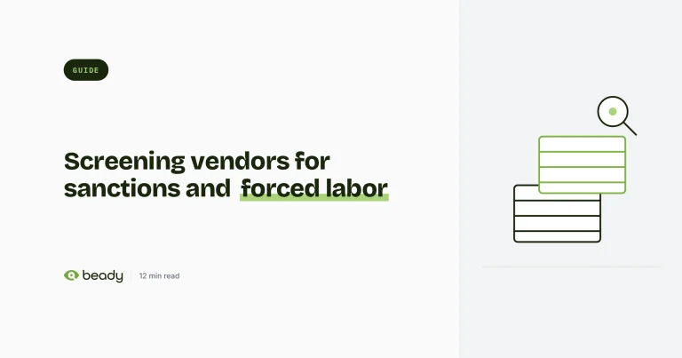 Cover illustration for the article “Screening your vendors for sanctions and forced labor to manage third-party and supplier risk”