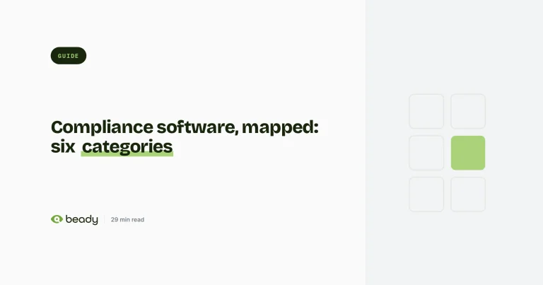 Cover illustration for the article “What is compliance software? A field guide to six categories, and the one nobody sells you”
