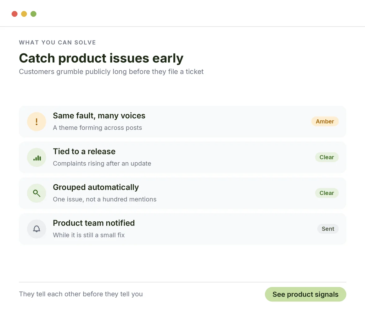 Catch Product Issues Early