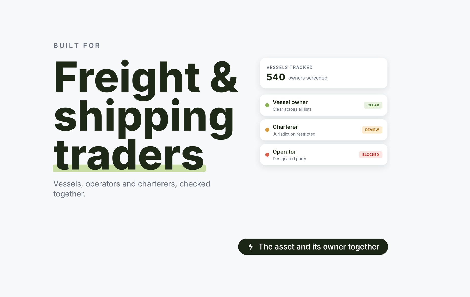 Beady for freight and shipping traders