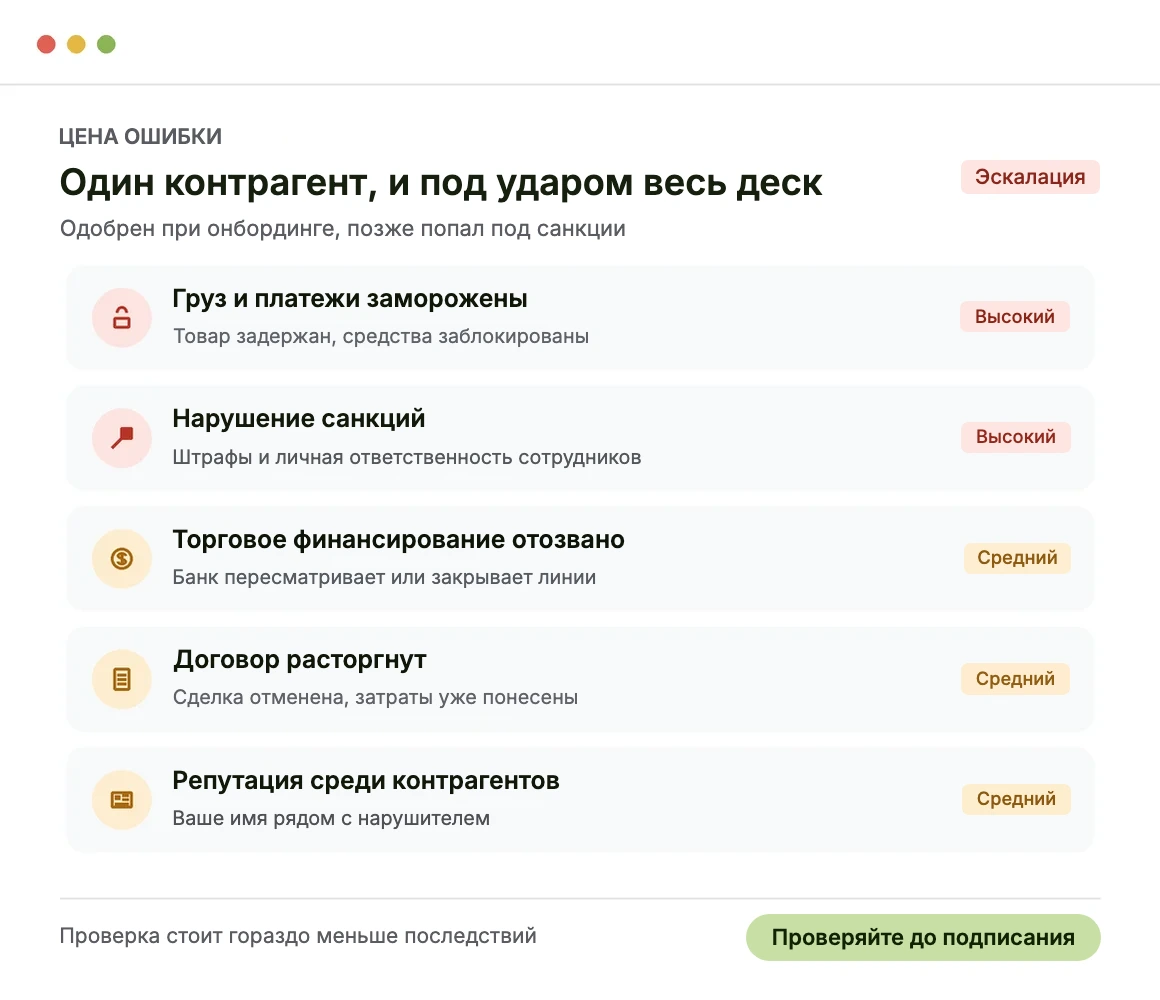 Во что обходится один неудачный контрагент
